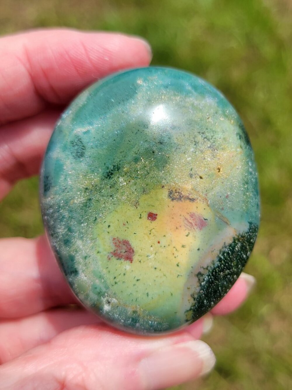Ocean Jasper Palm Stone (OJ415)